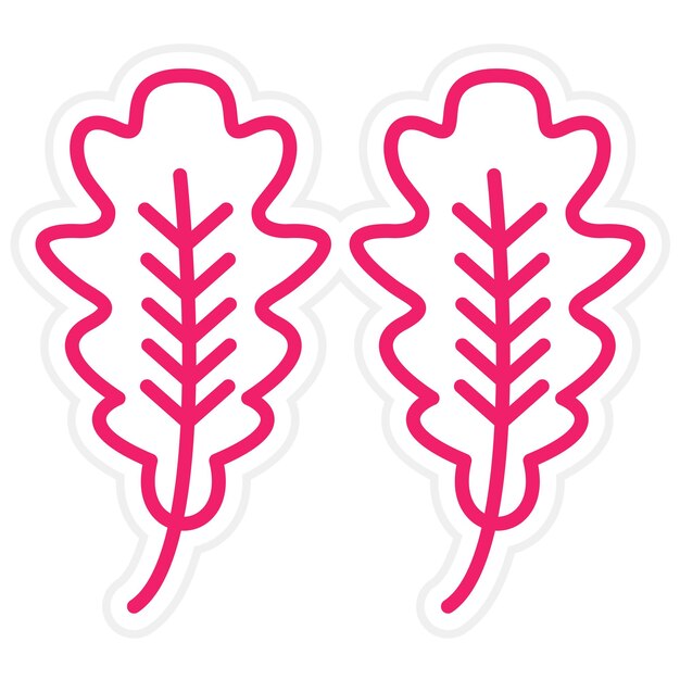 Diseño vectorial Estilo del icono de la hoja de roble