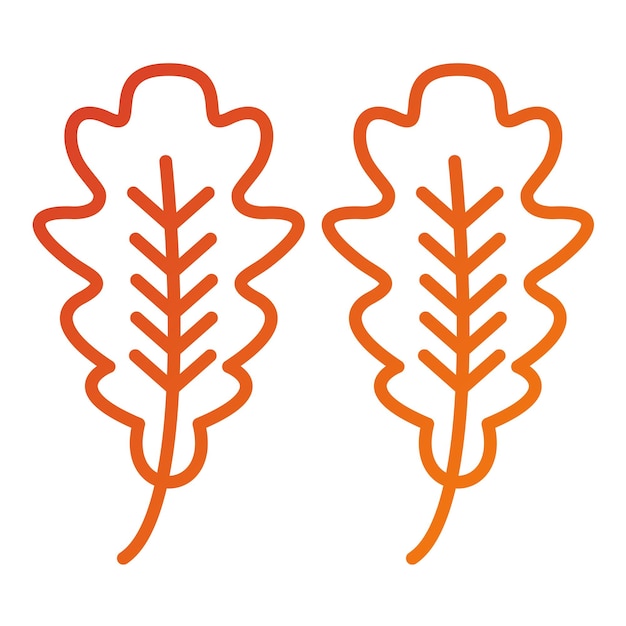 Diseño vectorial Estilo del icono de la hoja de roble