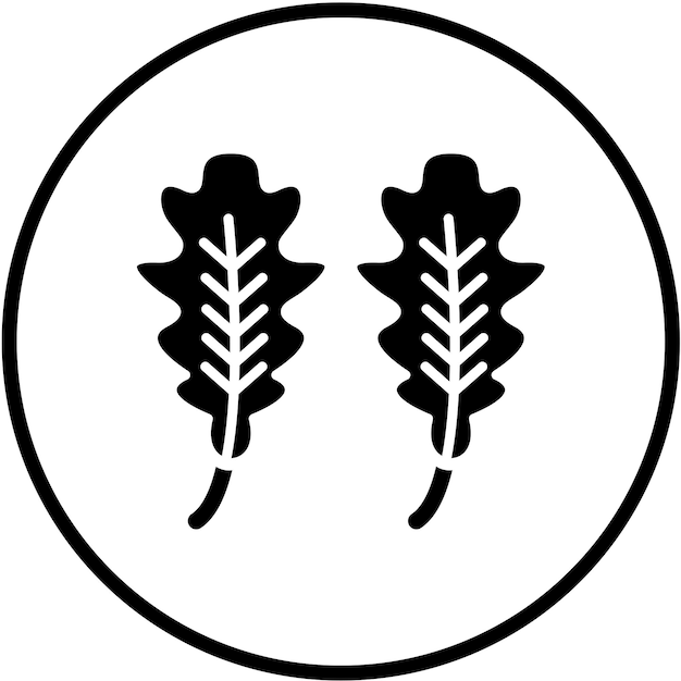 Diseño vectorial Estilo del icono de la hoja de roble