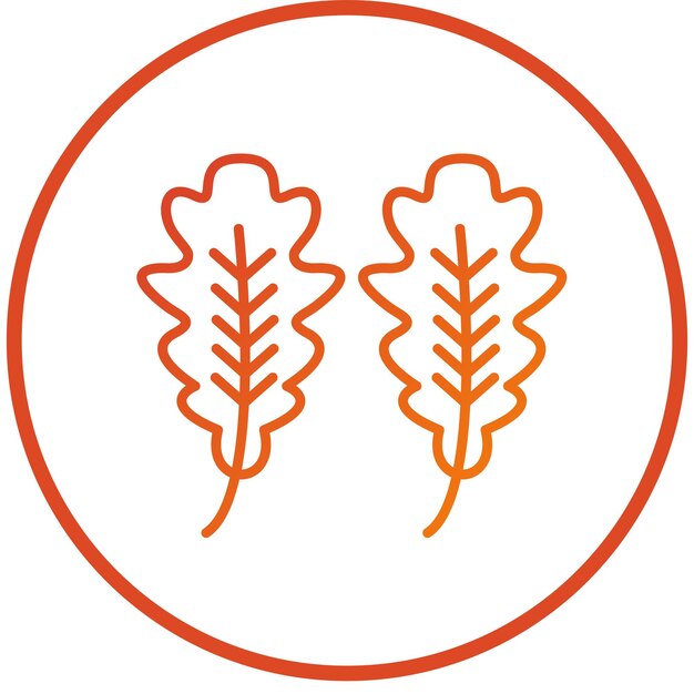 Diseño vectorial Estilo del icono de la hoja de roble