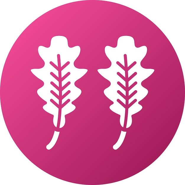 Diseño vectorial Estilo del icono de la hoja de roble