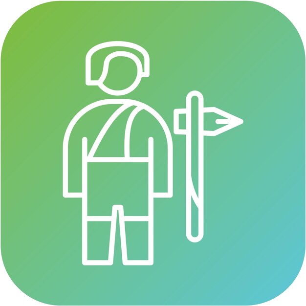 Diseño vectorial del estilo del icono del hombre de las cavernas