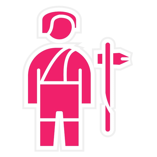 Diseño vectorial del estilo del icono del hombre de las cavernas