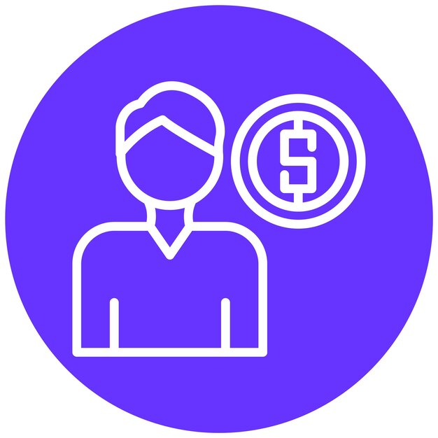 Diseño vectorial Estilo del icono del hombre corrupto