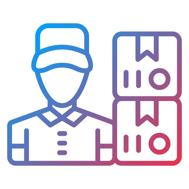 Diseño vectorial Estilo del icono del hombre de entrega