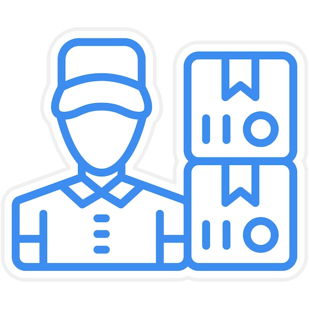 Diseño vectorial Estilo del icono del hombre de entrega