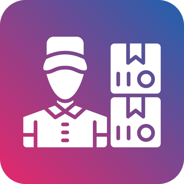 Diseño vectorial Estilo del icono del hombre de entrega