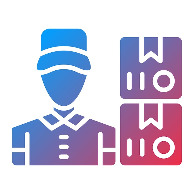 Diseño vectorial Estilo del icono del hombre de entrega