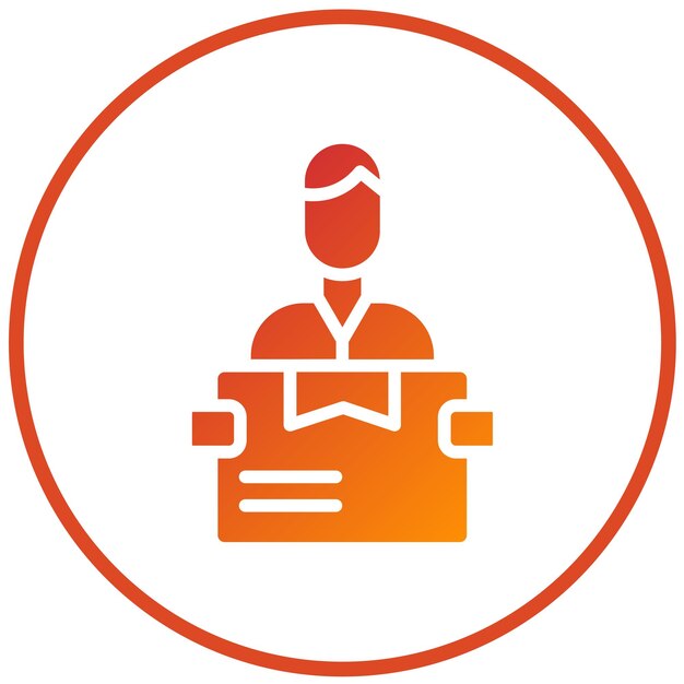 Diseño vectorial Estilo del icono del hombre de entrega