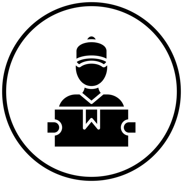 Diseño vectorial Estilo del icono del hombre de entrega