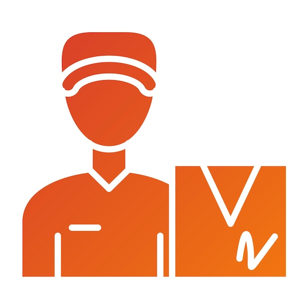 Diseño vectorial Estilo del icono del hombre de entrega