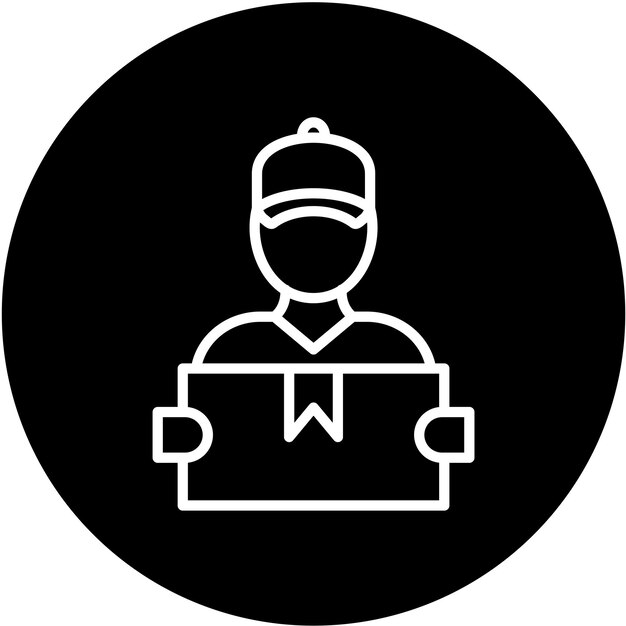 Diseño vectorial Estilo del icono del hombre de entrega