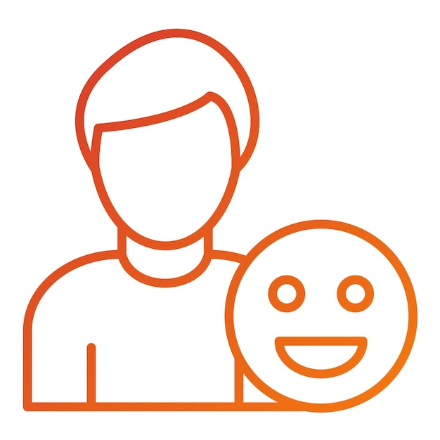 Diseño vectorial Estilo del icono del hombre feliz