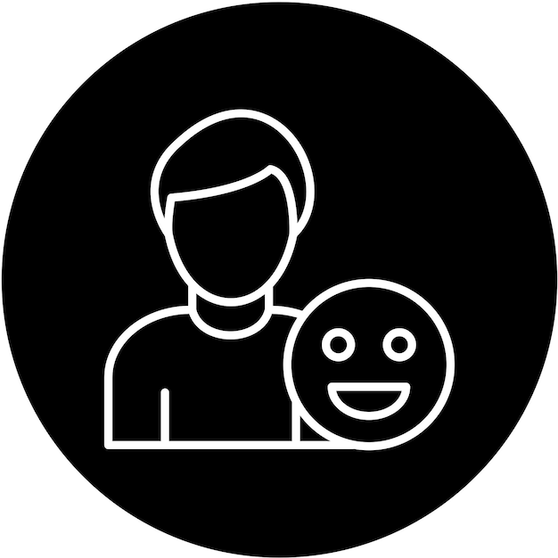 Diseño vectorial Estilo del icono del hombre feliz