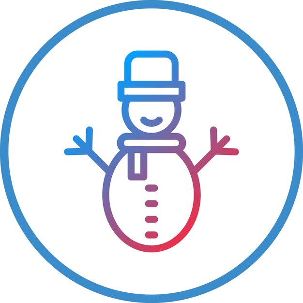 Diseño vectorial del estilo del icono del hombre de nieve