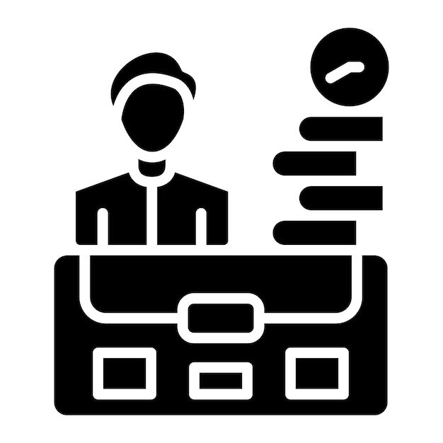 Diseño vectorial Estilo del icono del hombre ocupado