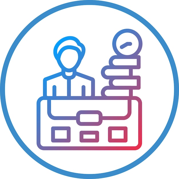 Diseño vectorial Estilo del icono del hombre ocupado