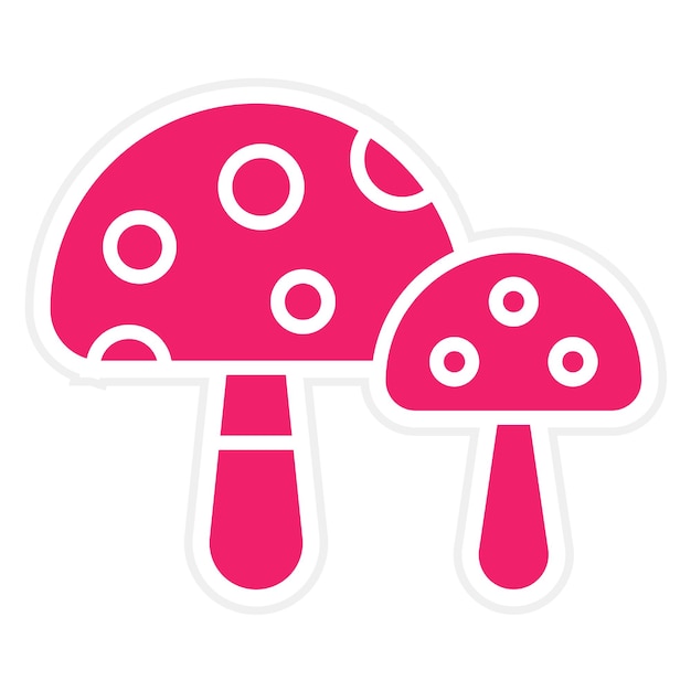 Diseño vectorial Estilo del icono de los hongos