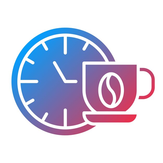 Diseño vectorial Estilo del icono de la hora del café