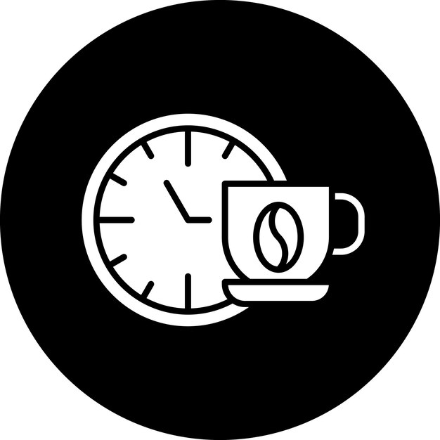 Diseño vectorial Estilo del icono de la hora del café