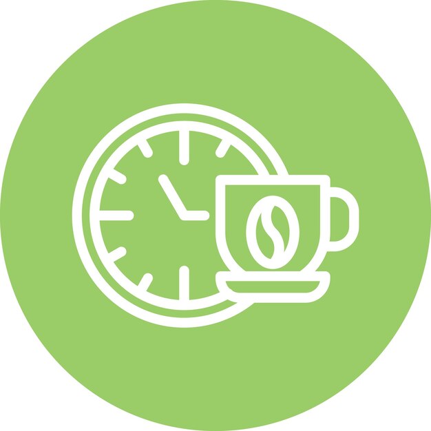 Diseño vectorial Estilo del icono de la hora del café