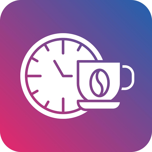 Diseño vectorial Estilo del icono de la hora del café