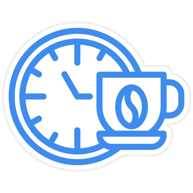 Diseño vectorial Estilo del icono de la hora del café