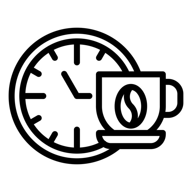 Diseño vectorial Estilo del icono de la hora del café