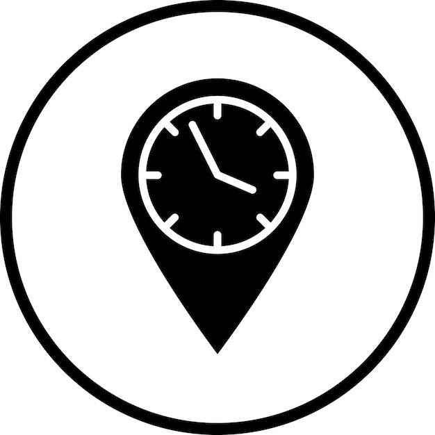 Diseño vectorial Estilo del icono de la hora local