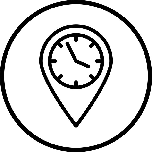 Diseño vectorial Estilo del icono de la hora local