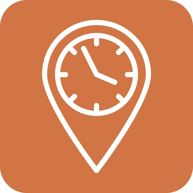 Diseño vectorial Estilo del icono de la hora local