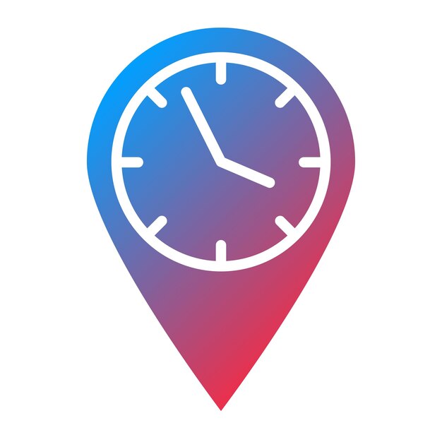 Diseño vectorial Estilo del icono de la hora local