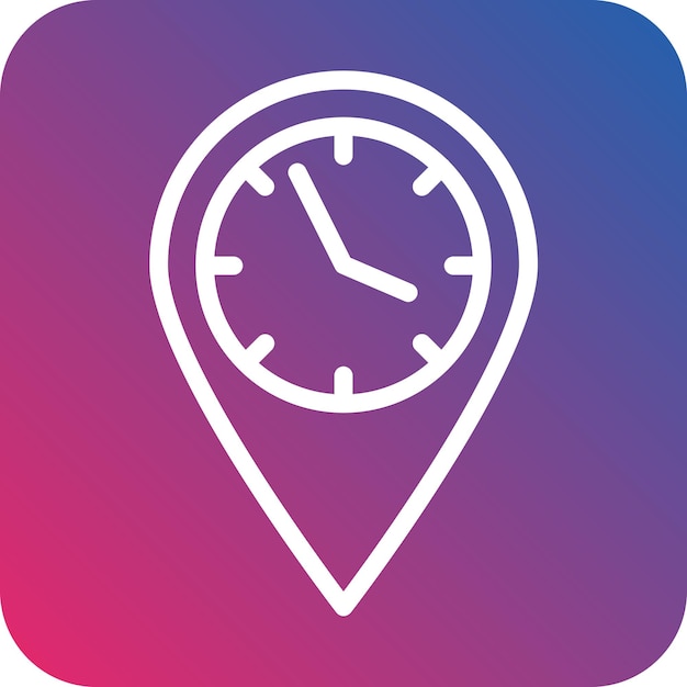 Diseño vectorial Estilo del icono de la hora local