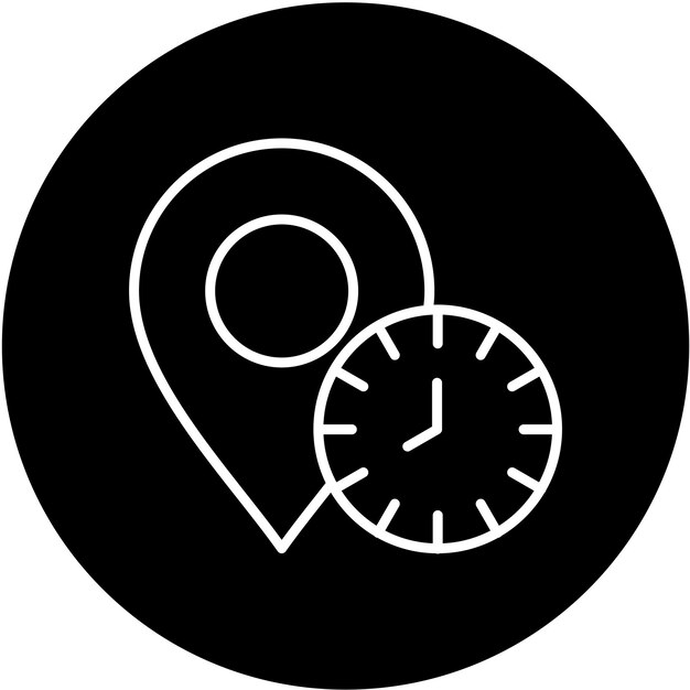 Vector diseño vectorial estilo del icono de la hora local