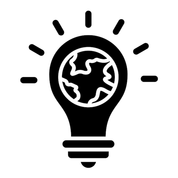 Diseño vectorial Estilo del icono de la hora de la Tierra