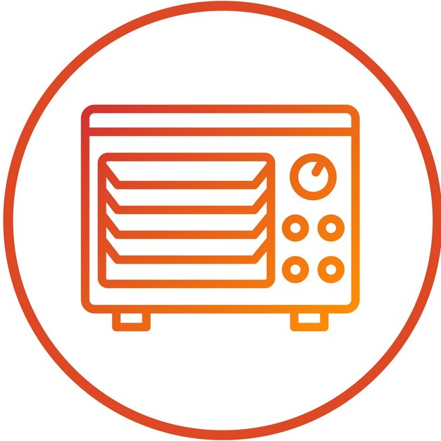 Diseño vectorial Estilo del icono del horno de encimera