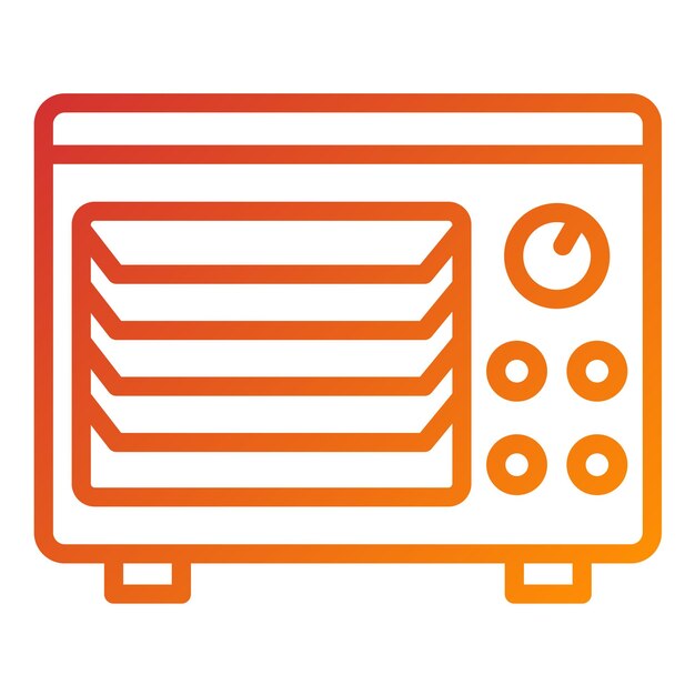 Diseño vectorial Estilo del icono del horno de encimera