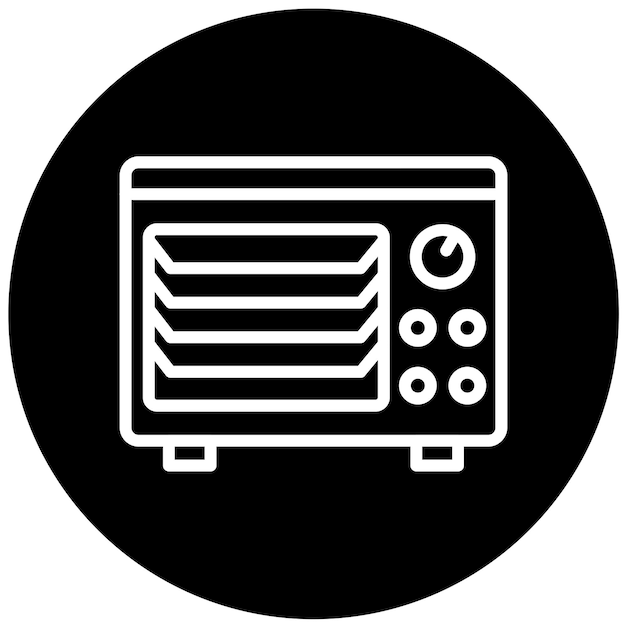 Diseño vectorial Estilo del icono del horno de encimera