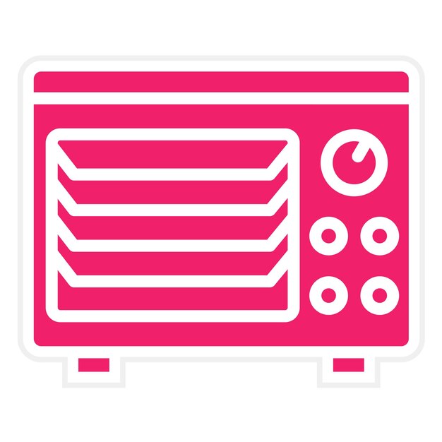 Diseño vectorial Estilo del icono del horno de encimera