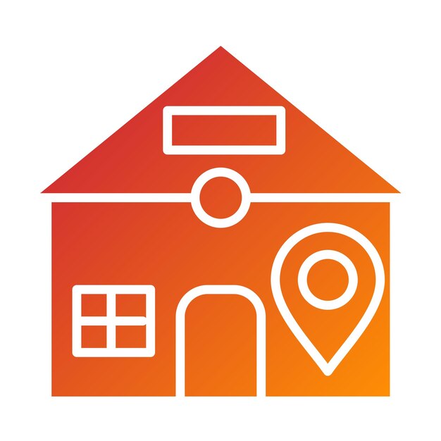 Diseño vectorial de estilo de icono de hospedaje