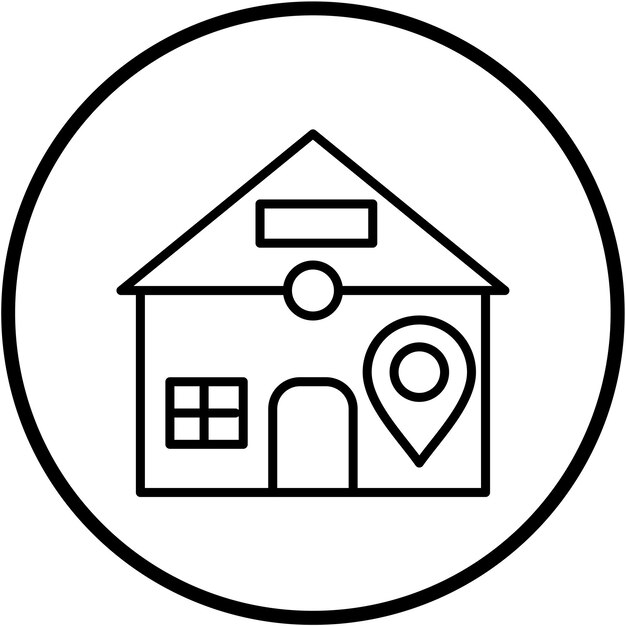 Diseño vectorial de estilo de icono de hospedaje