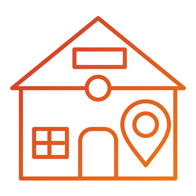 Diseño vectorial de estilo de icono de hospedaje