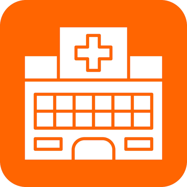 Diseño vectorial Estilo de icono del hospital