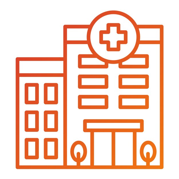Diseño vectorial Estilo de icono del hospital