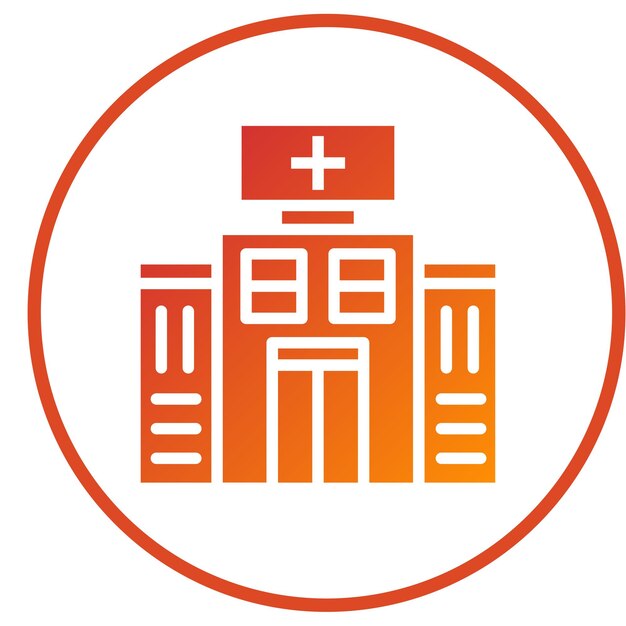 Diseño vectorial Estilo de icono del hospital