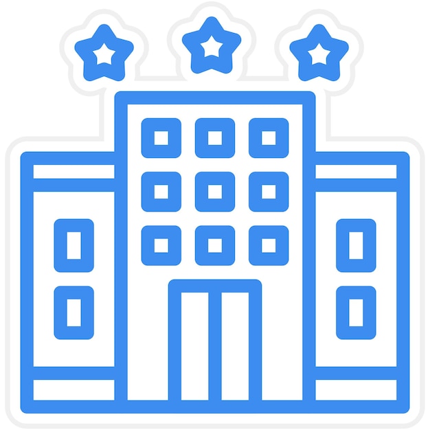 Diseño vectorial estilo icono de hotel de 3 estrellas