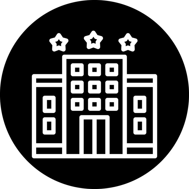 Diseño vectorial estilo icono de hotel de 3 estrellas
