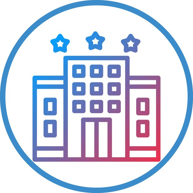 Diseño vectorial estilo icono de hotel de 3 estrellas