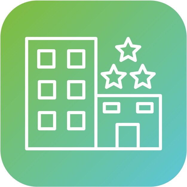 Diseño vectorial estilo icono de hotel de 3 estrellas
