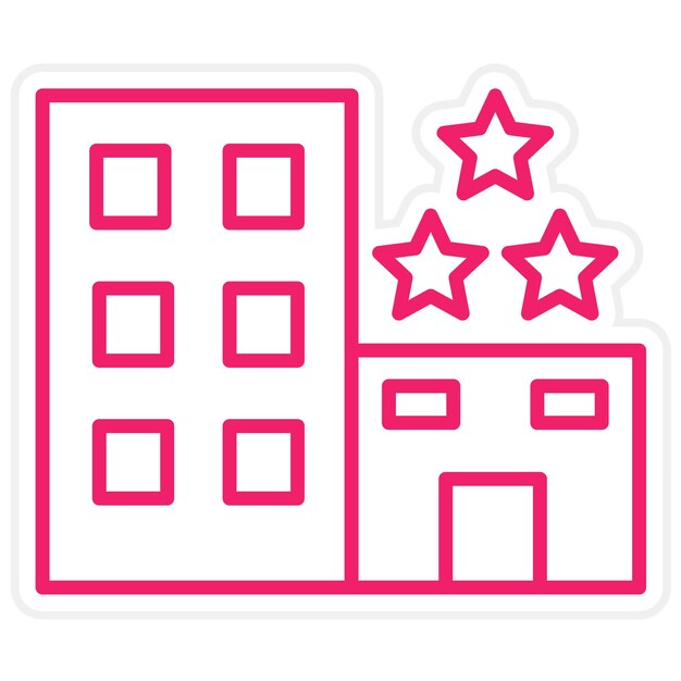 Diseño vectorial estilo icono de hotel de 3 estrellas